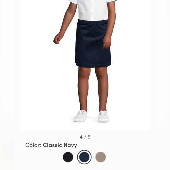 💥Sold💥 Lands End School Uniform Girls Blend Chino Skort Above Knee navy blue - Picture 1 of 7